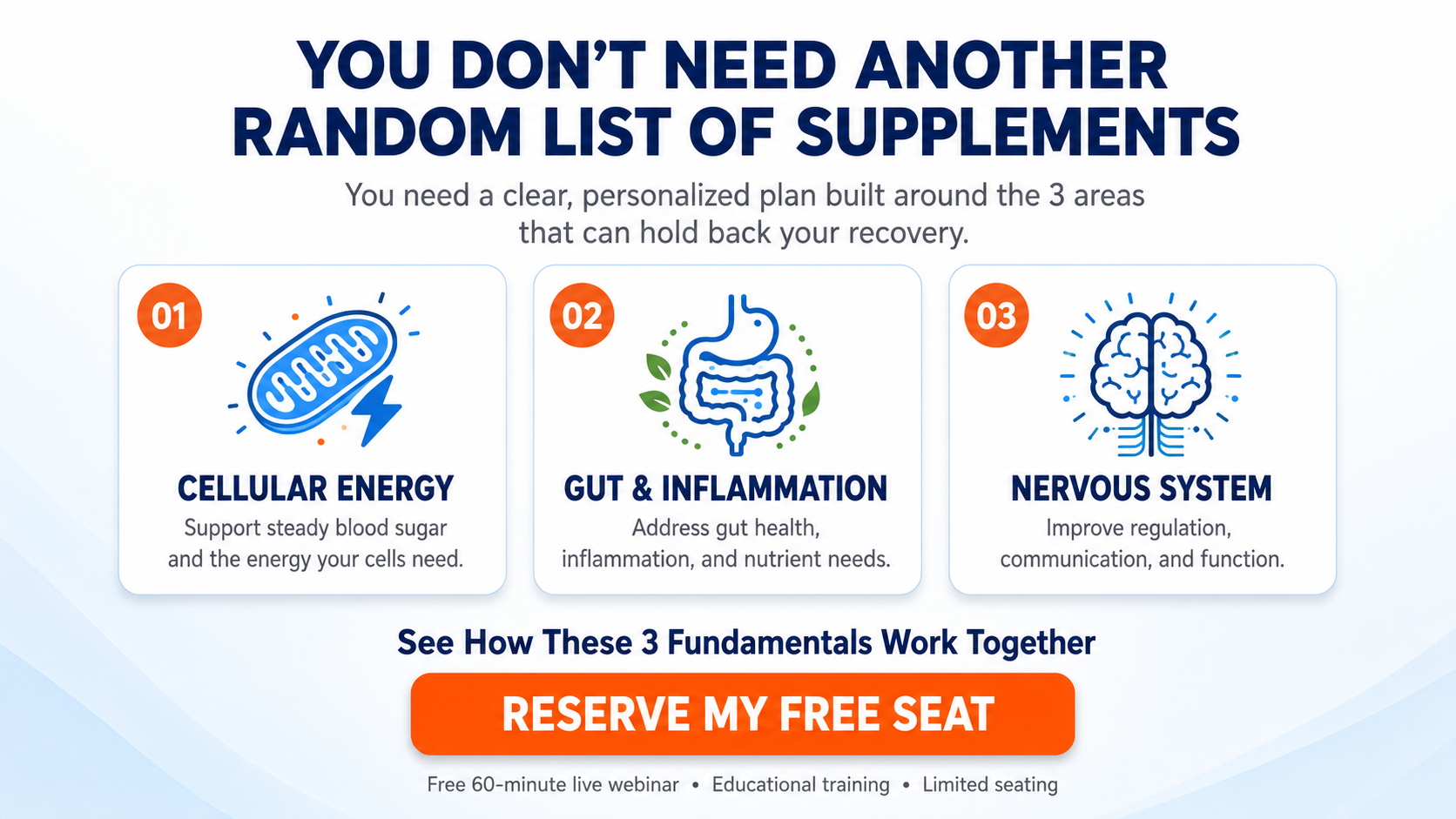 The three fundamentals: cellular energy, gut and inflammation, and nervous system regulation
